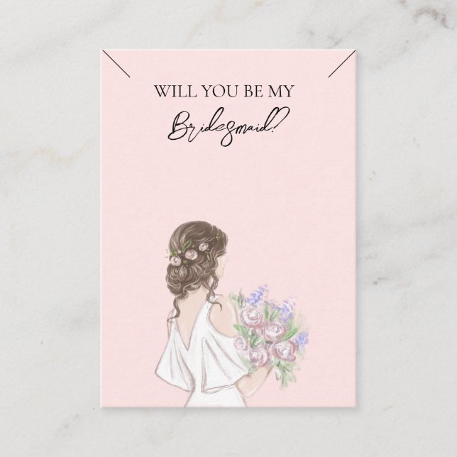 Bröllop Bride Bridesmaid Necklace Visning Card Visitkort (Framsida)