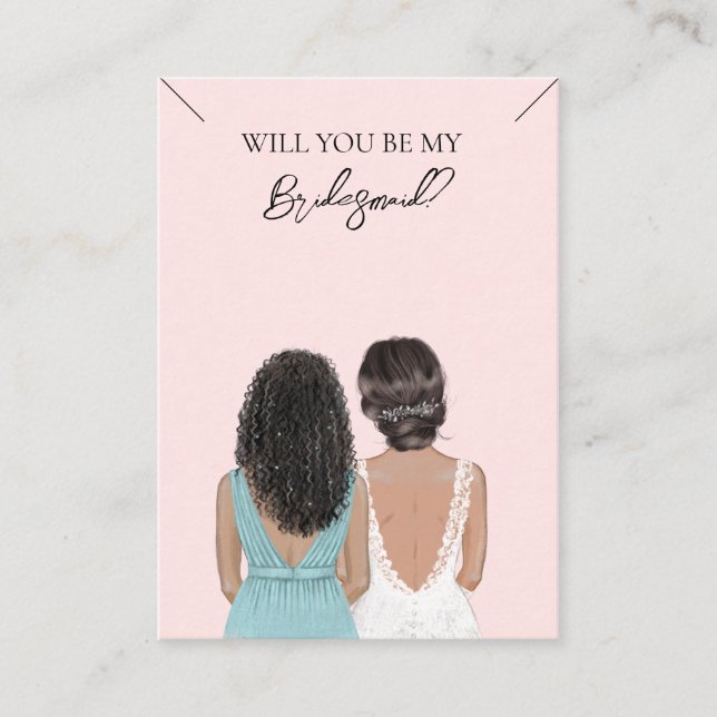 Bröllop Bride Bridesmaid Necklace Visning Card Visitkort (Framsida)