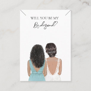 Bröllop Bride Bridesmaid Necklace Visning Card Visitkort