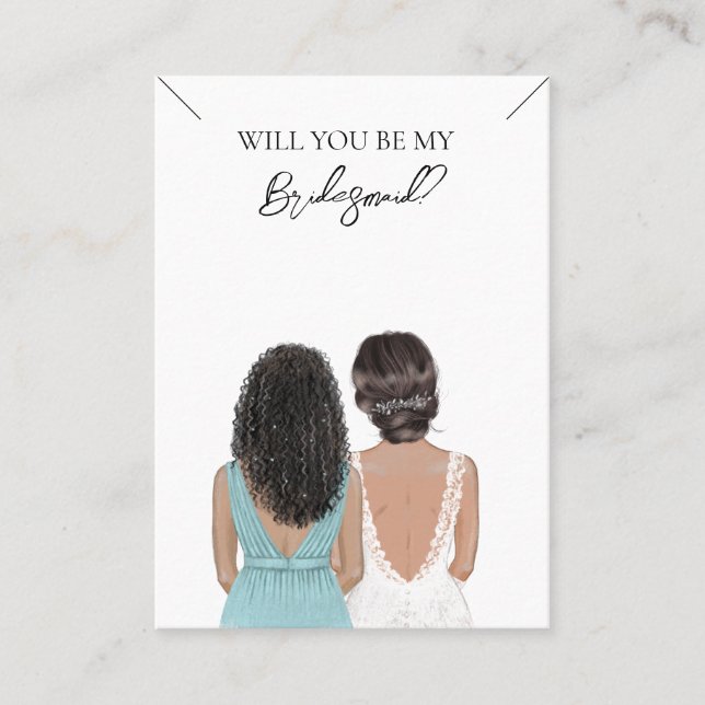 Bröllop Bride Bridesmaid Necklace Visning Card Visitkort (Framsida)