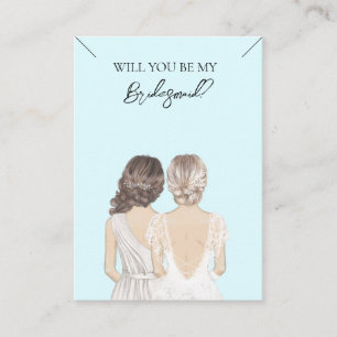 Bröllop Bride Bridesmaid Necklace Visning Card Visitkort