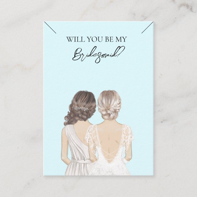 Bröllop Bride Bridesmaid Necklace Visning Card Visitkort (Framsida)