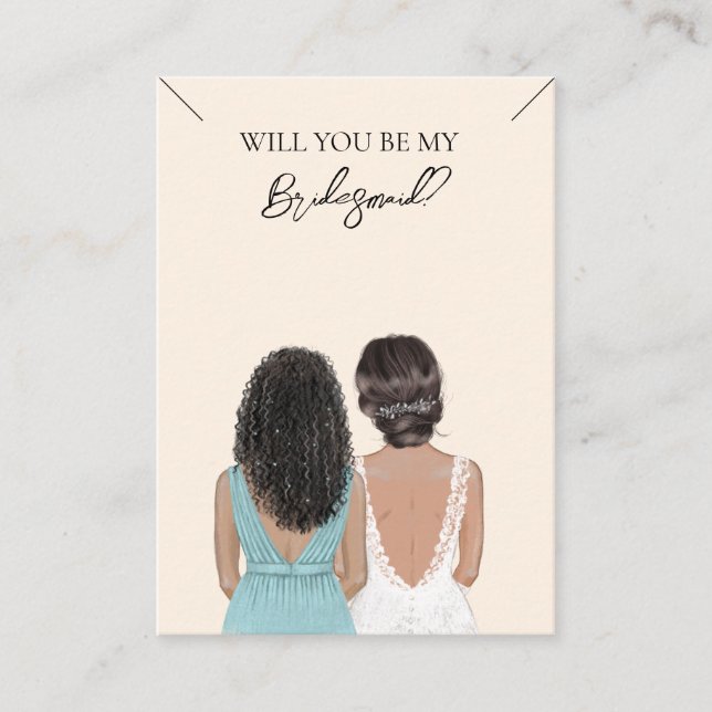 Bröllop Bride Bridesmaid Necklace Visning Card Visitkort (Framsida)