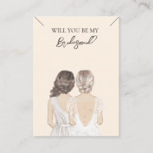 Bröllop Bride Bridesmaid Necklace Visning Card