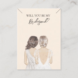 Bröllop Bride Bridesmaid Necklace Visning Card Visitkort