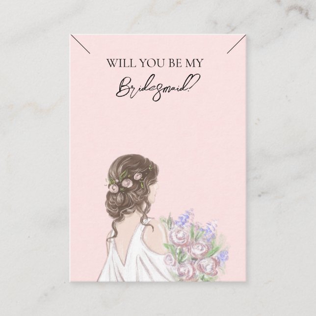 Bröllop Bride Bridesmaid Necklace Visning Card Visitkort (Framsida)
