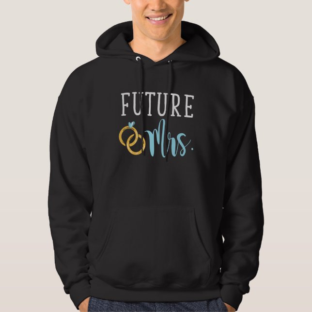 Bröllop Bride Future Mrs. Giftermål Couple Hoodie (Framsida)