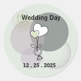 Bröllop, Bride, Groom, Anpassningsbar Sticker W1 Runt Klistermärke