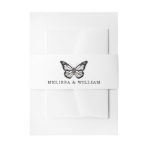 Bröllop Bride & Groom Butterfly Black & White