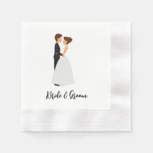 Bröllop Bride & Groom Couple Pappersservett