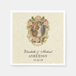 Bröllop Bride Groom katolik Giftermål Mary Joseph Pappersservett