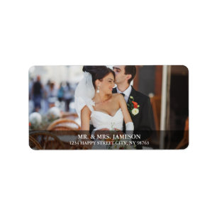 Bröllop Bride & Groom Photo Adressetiketters B Adressetikett