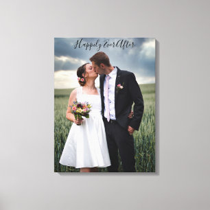 Bröllop Bride & Groom Photo Lyckligtvis allt efte Canvastryck
