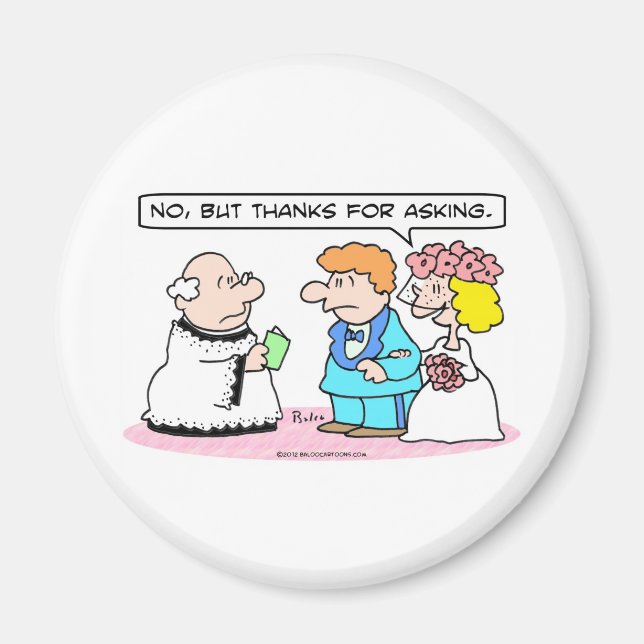 Bröllop bride säger "Nej". Magnet (Framsidan)