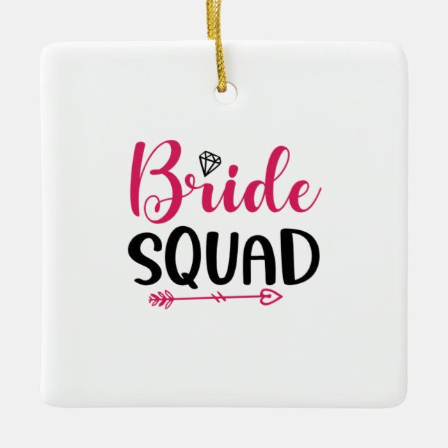 Bröllop Bride Squad Julgransprydnad Keramik (Framsida)