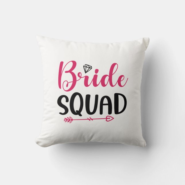 Bröllop Bride Squad Kudde (Framsida)