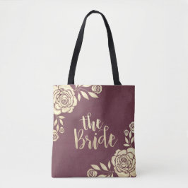 Bröllop Brides Modern Chic Guld Ro Burgundy Red Tygkasse