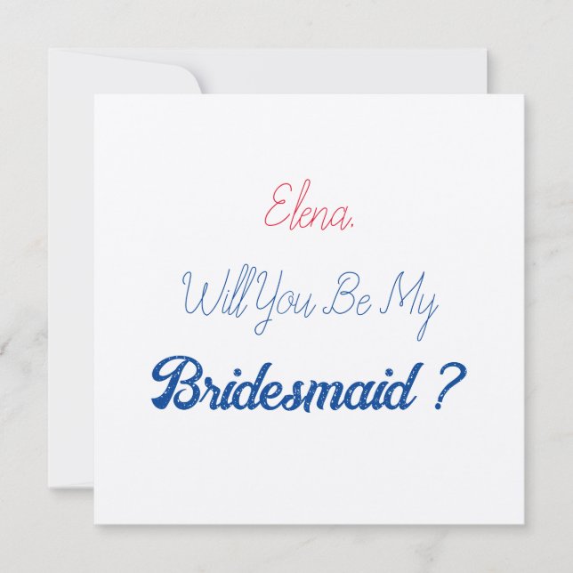 Bröllop Bridesmaid 2024 Red Blue Frieri Kraft Inbjudningar (Framsida)