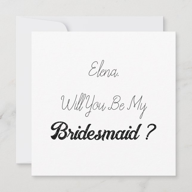 Bröllop Bridesmaid 2024 Simple Frieri Elegant Inbjudningar (Framsida)