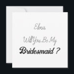 Bröllop Bridesmaid 2024 Simple Frieri Elegant Inbjudningar<br><div class="desc">Frieri kort för enkel och coola brud! Du kan ändra texten och även ändra färg!</div>