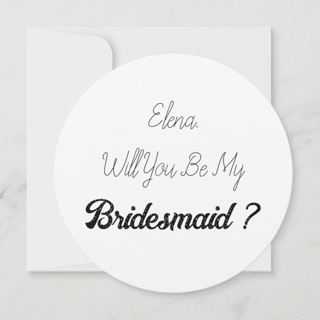 Bröllop Bridesmaid 2024 Simple Frieri Silver Inbjudningar (Framsida)
