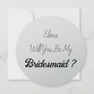 Bröllop Bridesmaid 2024 Simple Frieri Silver Inbjudningar