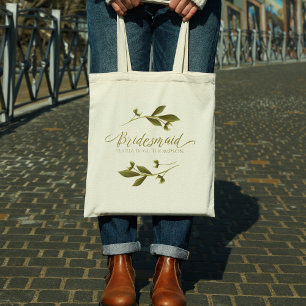Bröllop Bridesmaid Blommigt Personlig Vintage Tygkasse