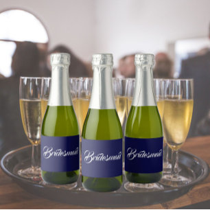 Bröllop Bridesmaid, marinerad, blå, stiliserad skr