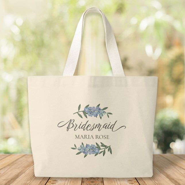 Bröllop Bridesmaid Personlig Blommigt Flowers Jumbo Tygkasse (Skapare uppladdad)