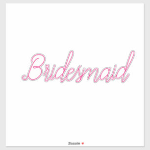 Bröllop Bridesmaid Simple Minimal Rosa Anpassnings Klistermärken