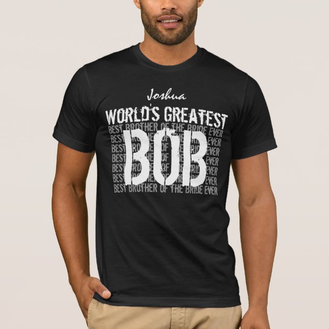 Bröllop Brother of Bride Custom Name V24 T Shirt (Framsida)