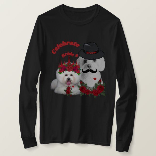 Bröllop Brud & Brudgum Långärmad Tee (Design framsida)