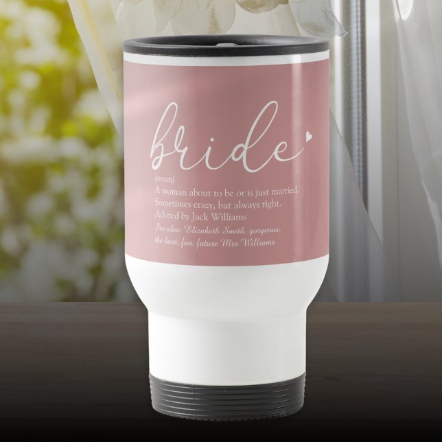 Bröllop Brud Definition Bröllopsfest Bröllop Resemugg (Script Bride Definition Bridal Shower Wedding Travel Mug)