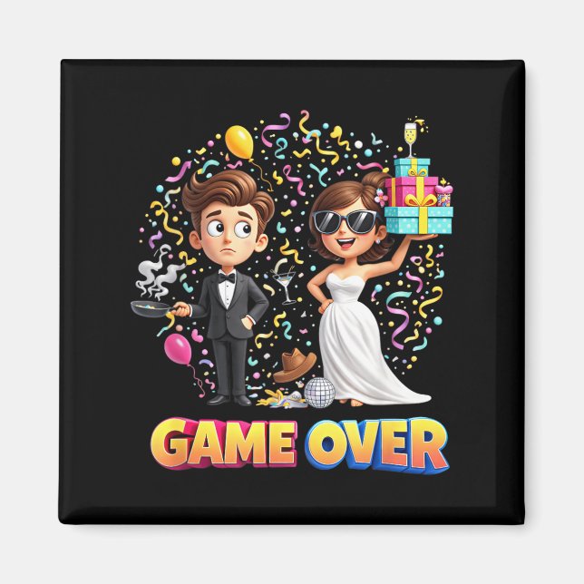Bröllop Brud Groom Bröllop Bachelor Magnet (Framsidan)