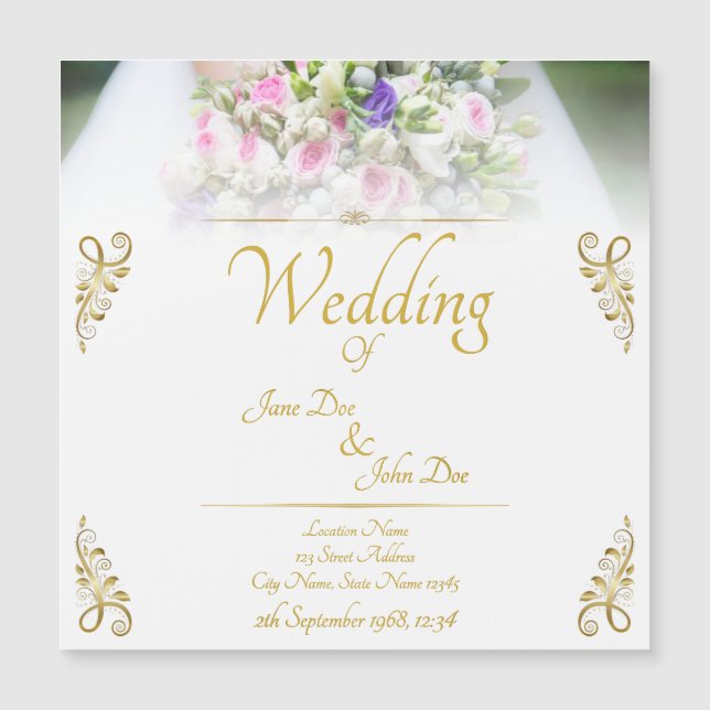 Bröllop - brud med färgämne bröllop bouquet (Framsida)