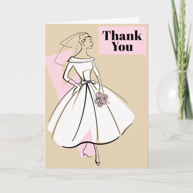 Bröllop Brud Neutral Tack Text kort (Framsida)