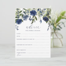 Bröllop Brud Råd Kort Navyblå Vildblomma