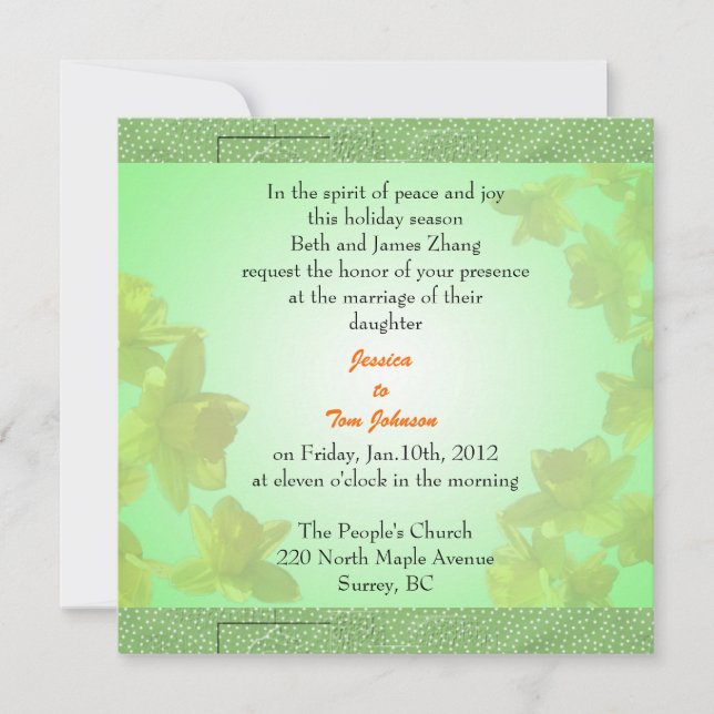 bröllop, brudens föräldrar inbjudan (Framsida)