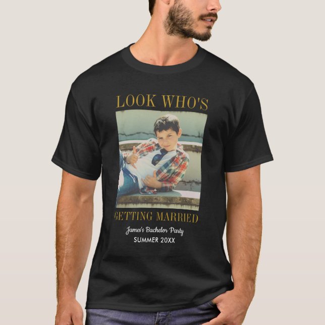 Bröllop Brudgumme Vintage Foto Pojkarnas Sista Stu T Shirt (Framsida)