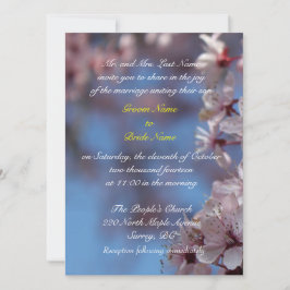 bröllop, brudgummens föräldrar bjuder in körsbärs- inbjudningar