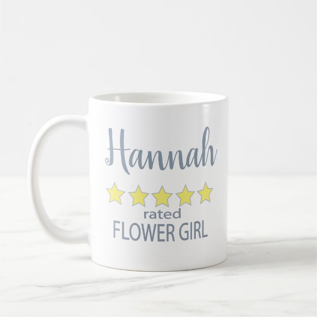 Bröllop & Brudpartaj 5-stjärnig blombarnsflicka Kaffemugg (Vänster)