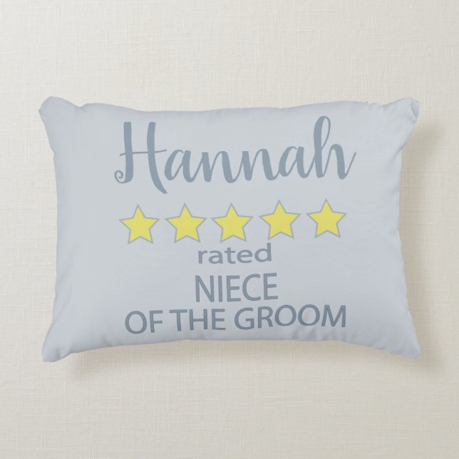 Bröllop & Brudpartaj 5 stjärnor Brudgummens syster Prydnadskudde (Framsidan)