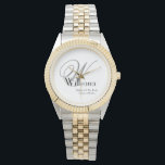 Bröllop Budens mamma Gift Monogram Chic Armbandsur<br><div class="desc">Bröllop Brudens sida ger Budens mamma Gift Monogram Elegant Enkel Chic Watch() Klicka på Anpassa den här mallen om du vill anpassa den med ditt första mongram, namn och bröllop-datum snabbt och enkelt. Bröllop Gift Monogram Chic Watch, som ingår i samlingen för föräldragåvor i denna butik. 30 dagars återbetalningsgaranti. Fraktaser...</div>