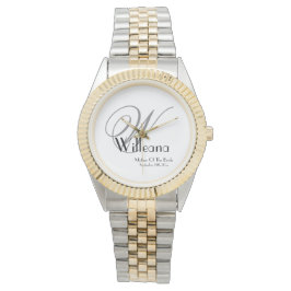 Bröllop Budens mamma Gift Monogram Chic Armbandsur
