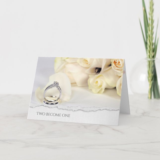 bröllop bukett med rosor med sönderslitet pappra k kort (Framsida)