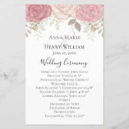 Bröllop Burgundy Ro Blommigt Watercolor Program