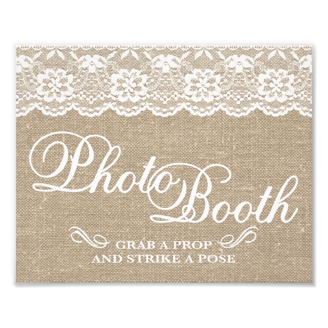 Bröllop - Burlap & Snöre - Fotobooth - Fototryck (Framsidan)