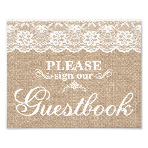 Bröllop - Burlap & Snöre - Guestbook - Fototryck