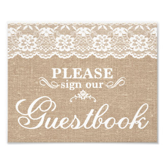Bröllop - Burlap & Snöre - Guestbook - Fototryck