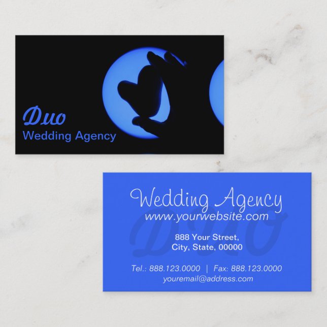 Bröllop-byrån Profesionära Affärskort Visitkort (Fram/baksida)